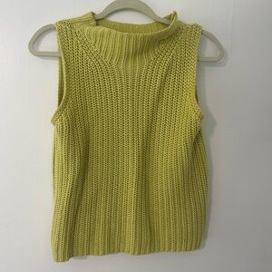 Sweater tank or vest in chartreuse color